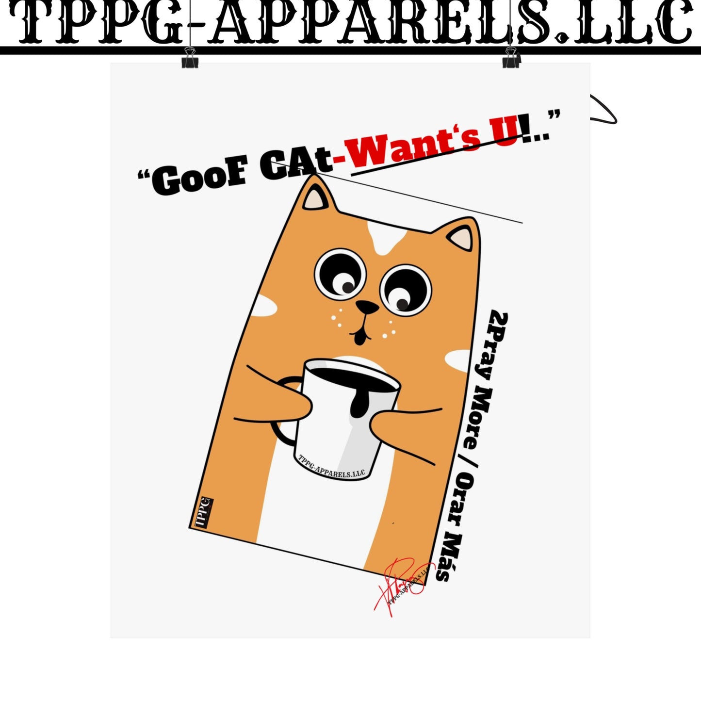 Vertical "GooF CAt" Matte Posters