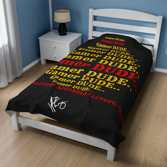 Our Gamer Style from the "TPPG-Apparels" Brand Presents one of it's koolest designs on this White Velveteen Plush Blanket