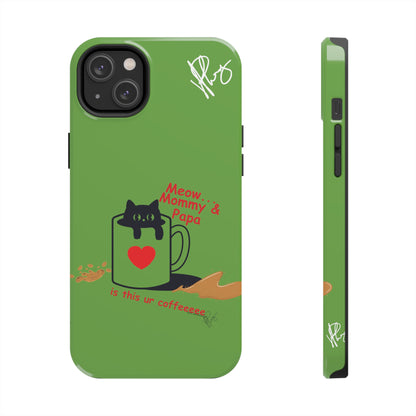 Ok Guys here's another one of our Cutest Coffee Pet Designs (in a Light Green Base Color) Verision from the 'TPPG Collection' Line carries Several sizes of the "iPhone Series" Tough Phone Cases