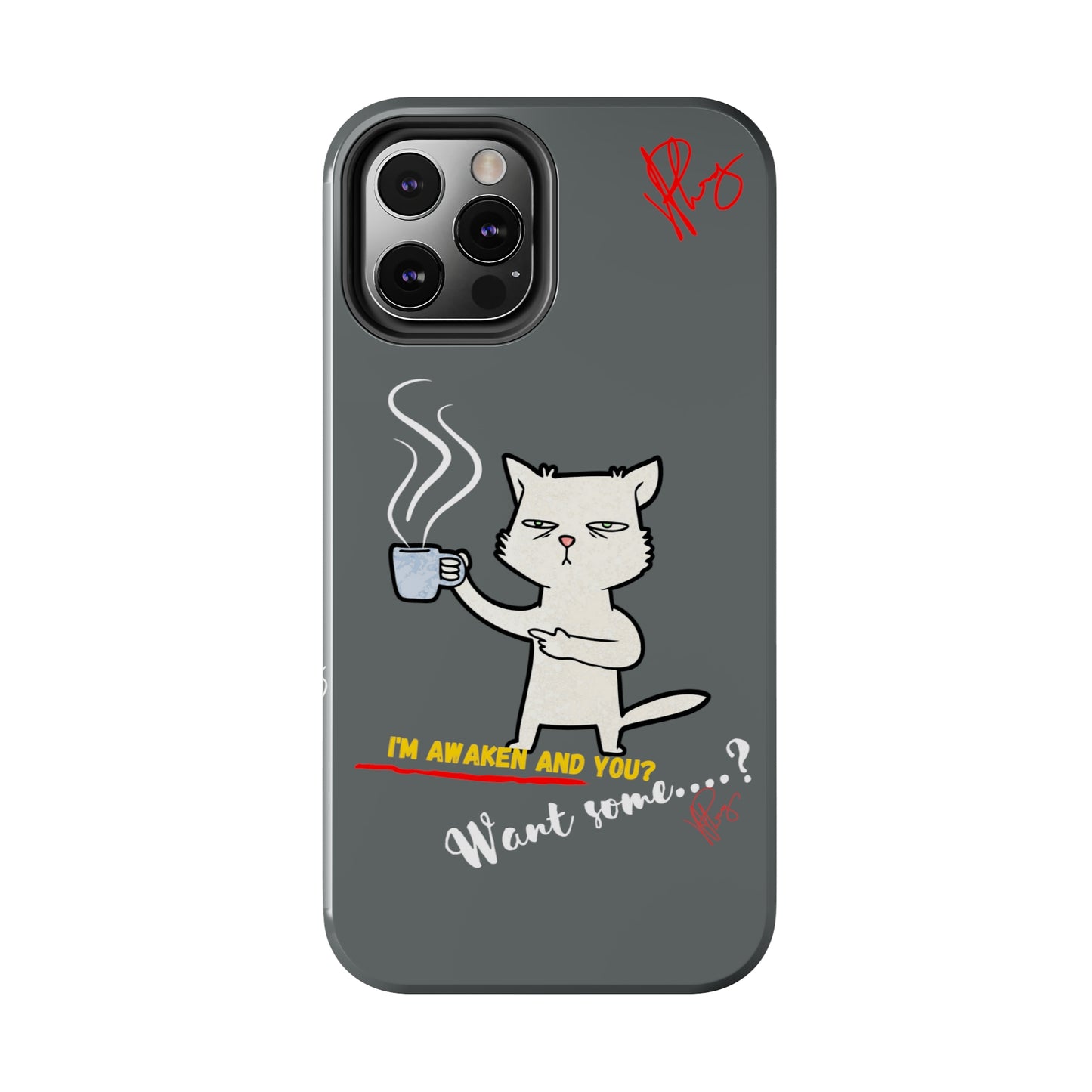 Another Lovely Grey - Cutie "Coffee Cat" Pet Design Verision from the 'TPPG Collection' Line carries Several sizes of the "iPhone Series" Tough Phone Cases