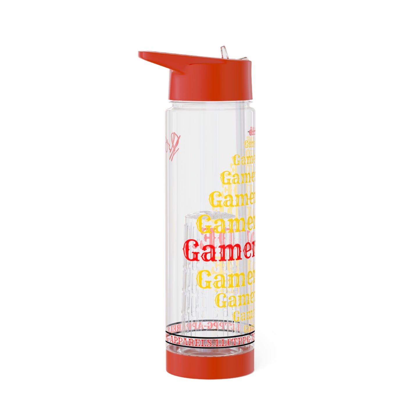 This awesomely cute clear 25oz ''TPPG Brand' Gamer Style Design.. INFUSER Water Bottle by the "TPPG-Apparels Brand" Collection