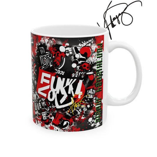 "Fun'iki2024" Ceramic Music Mug, (11oz, 15oz)