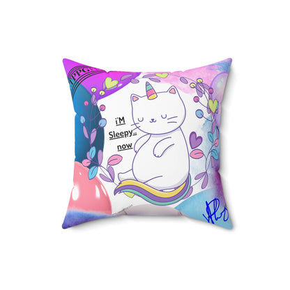 (Children) Spun Polyester ('1 side') Square Pillow (4 sizes-White Bgd) - By: "TPPG KIds Collection"