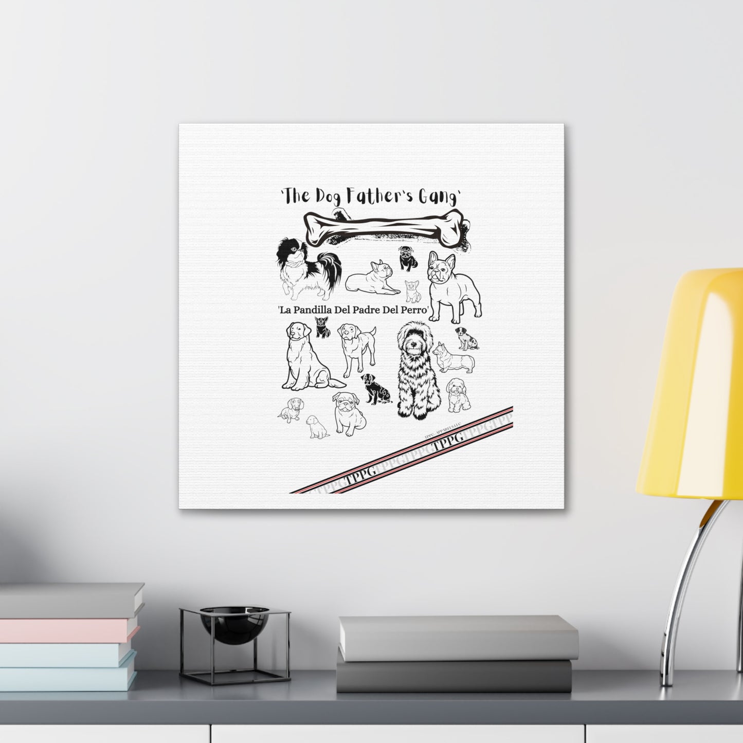 From our "TPPG Brand Pet Collection" - Canvas Gallery Wraps " The Dog FATHER'S Gang.."- on White