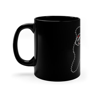 Sleek & Humorous 11oz Black "Coffee or COFFEE!" Glossy Style Mug - from the 'TPPG-Apparels' Brand Collection