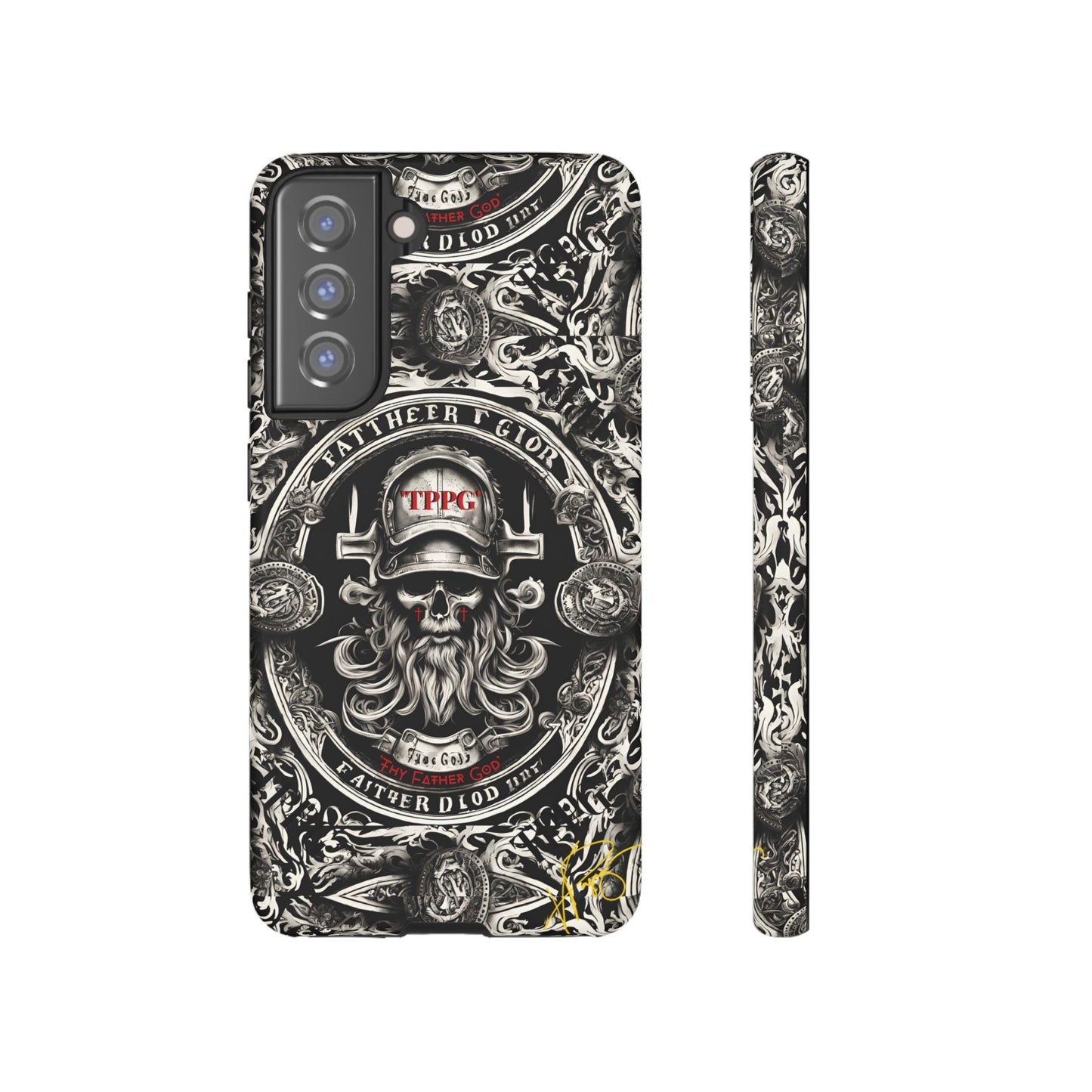 "Father God" iPhone/Google Pixel & Samsung Tough Phone Case (Black/Red & Grey)