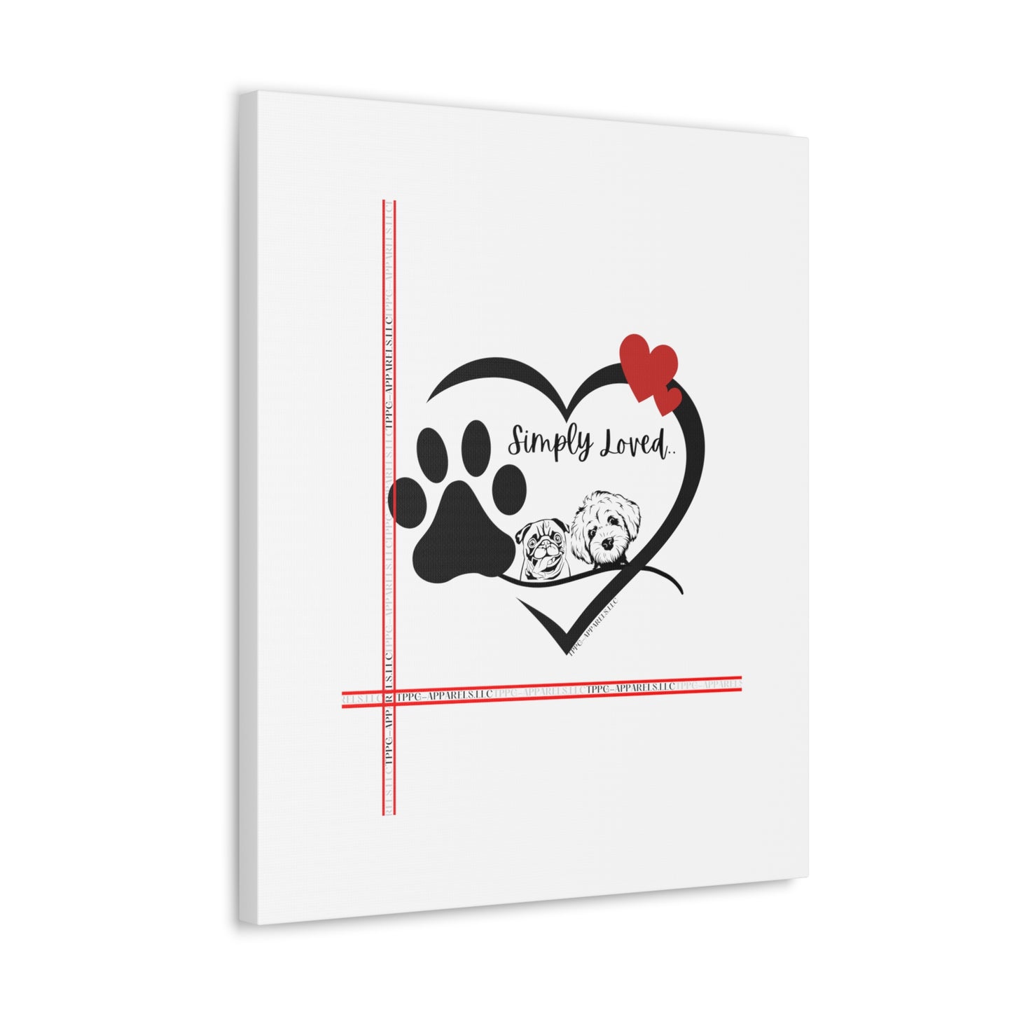 From our "TPPG Brand Pet Collection" - Canvas Gallery Wraps " Simply Loved"- in White