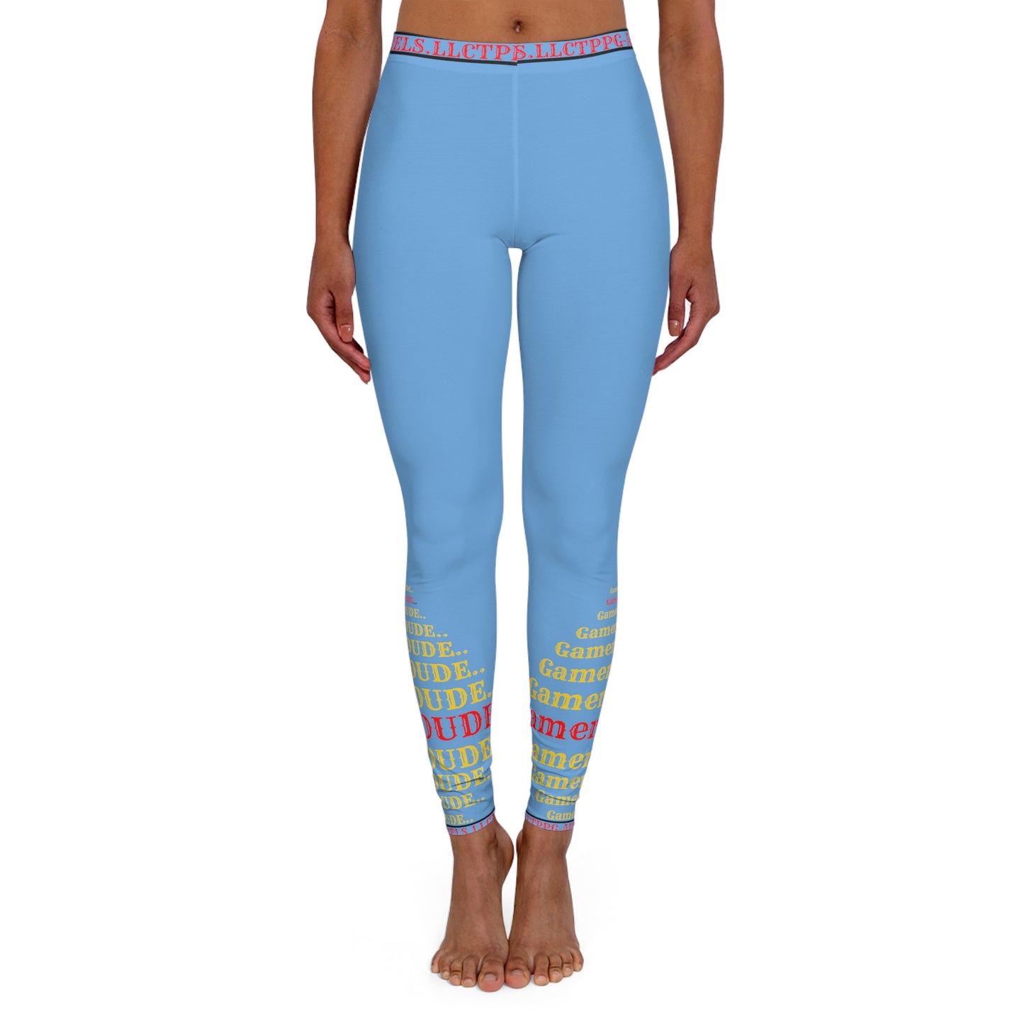 Light Blue "Gamer" Spandex Leggings By"TPPG-Apparels" Stylish Brands in available sizes