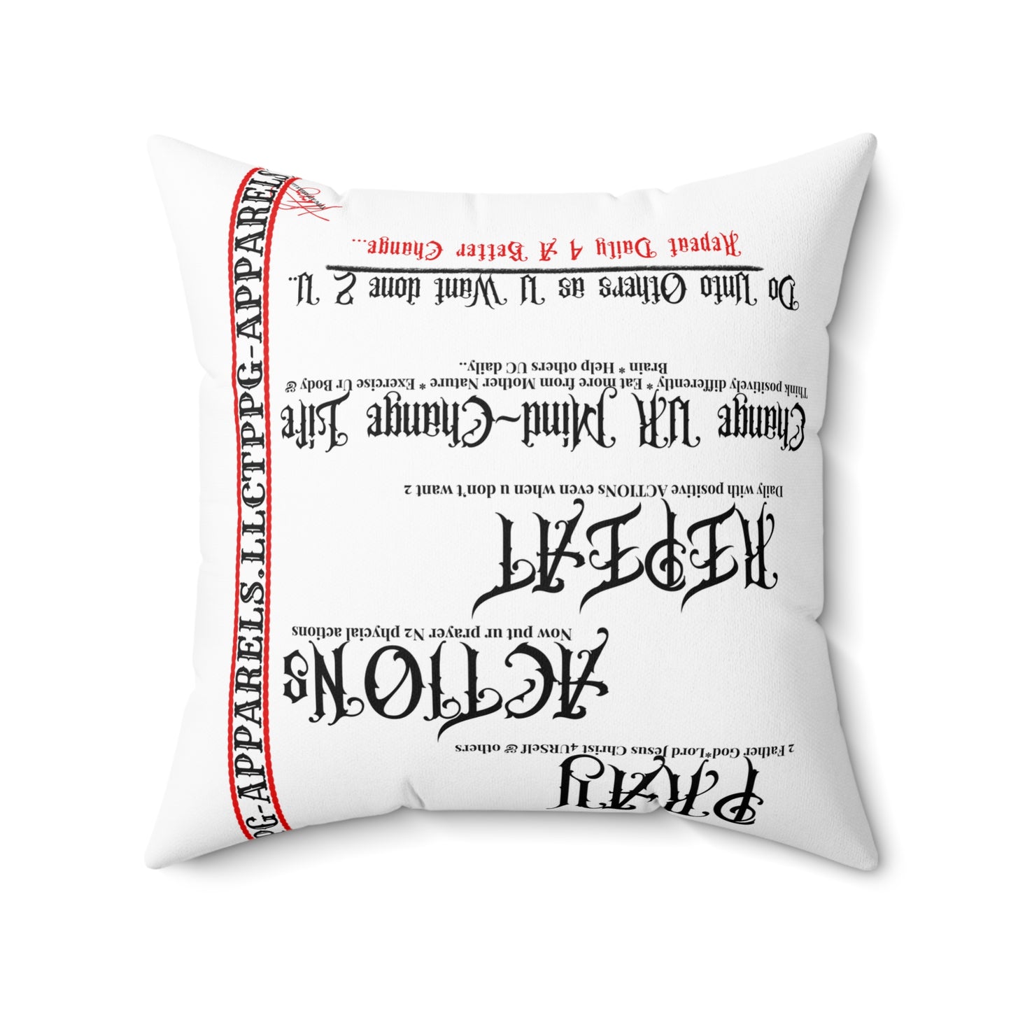 Square Throw "Pray~Action~Repeat" Pillow