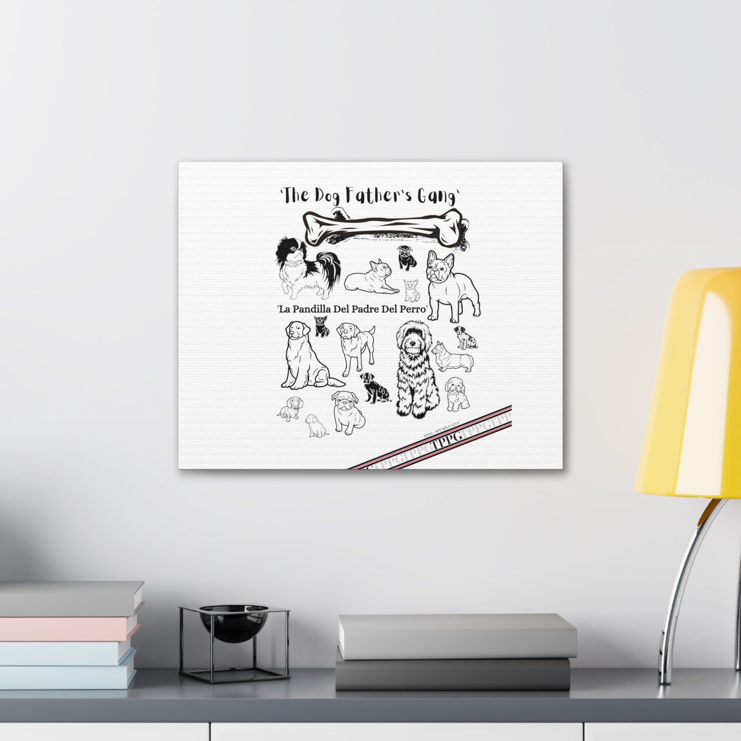 From our "TPPG Brand Pet Collection" - Canvas Gallery Wraps " The Dog FATHER'S Gang.."- on White