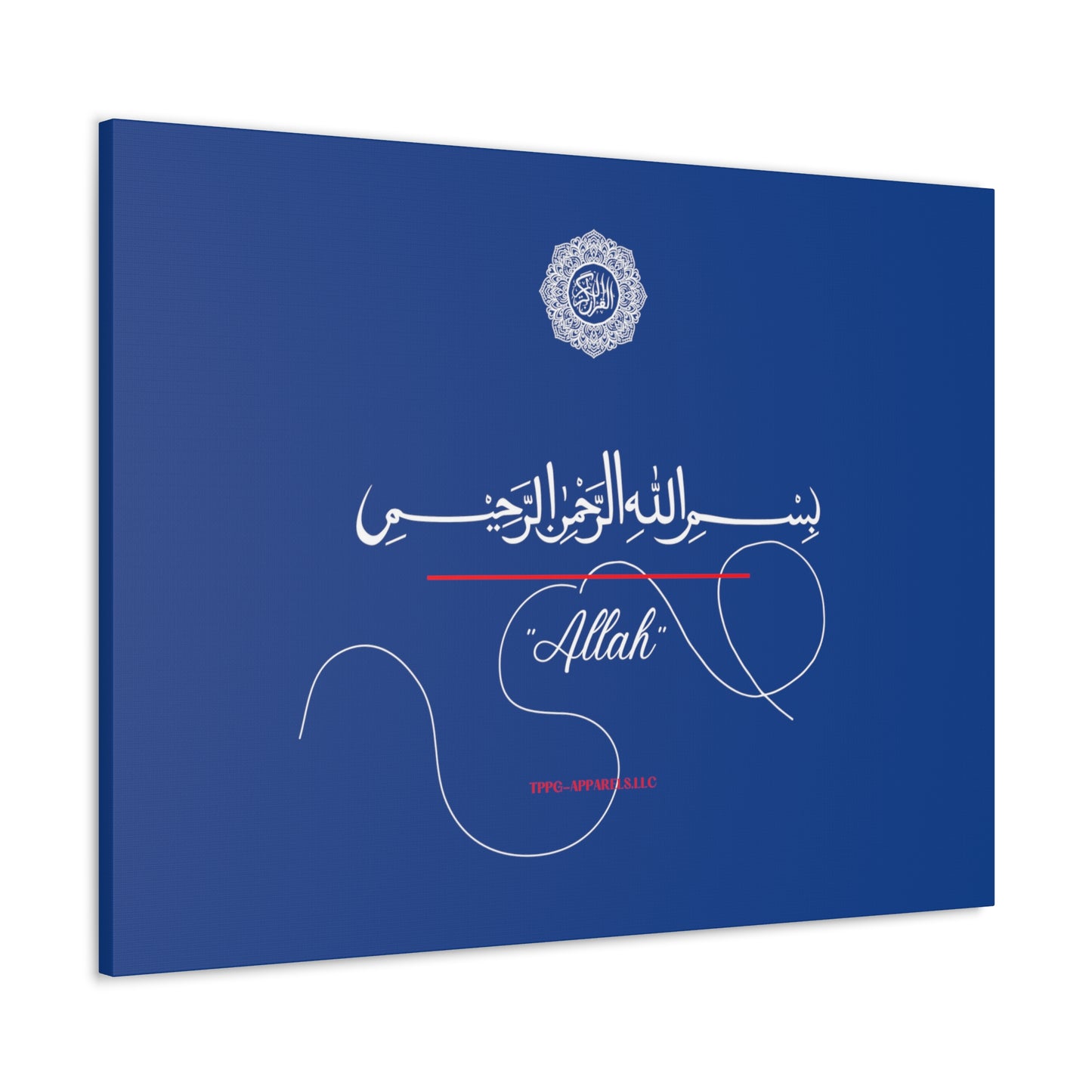 From our "TPPG Brand Arabic Faith Collection" - "Allah.." Canvas Gallery Wraps in Blue/White