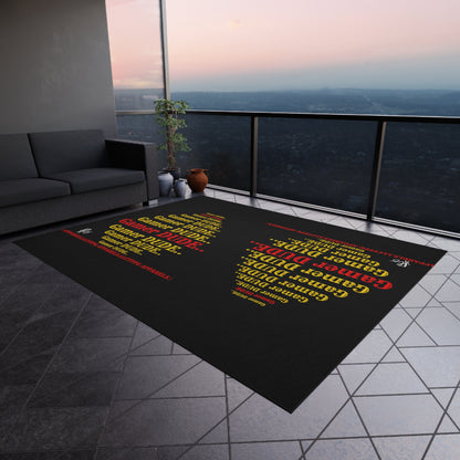 Black Durable & Non-Slip Outdoor Rug-"TPPG Gamer Collection"