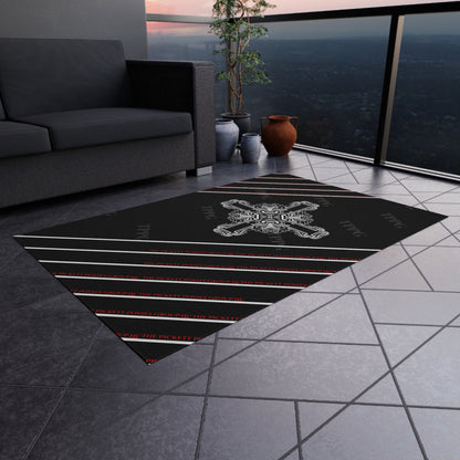 Black 'TPPG' Logo Style Durable Outdoor Rug/Carpet