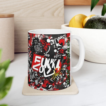 "Fun'iki2024" Ceramic Music Mug, (11oz, 15oz)