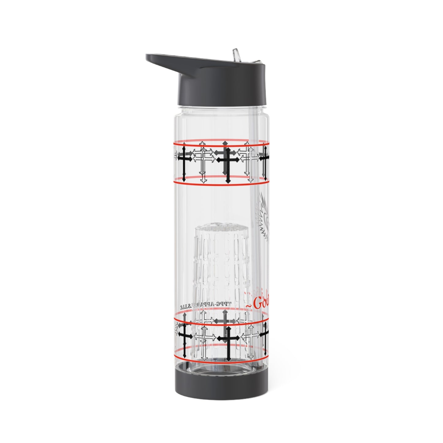 Clear 25oz Sleek 'God Is Life' Print Style INFUSER Water Bottle by the "TPPG-Apparels" (Faith Lovers) Collection