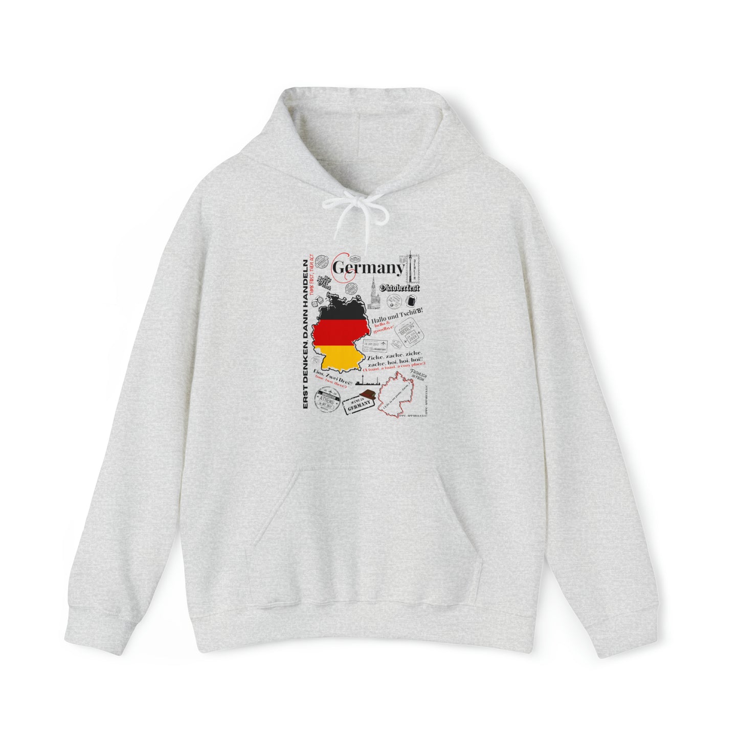 "Germany" Style Design Print Unisex Heavy Blend™ Hooded Sweatshirt - 6 sizes & colors to choose from