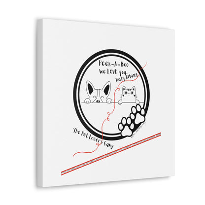 From our "TPPG Brand Pet Collection" - Canvas Gallery Wraps " Peek-A-Boo.."- in White