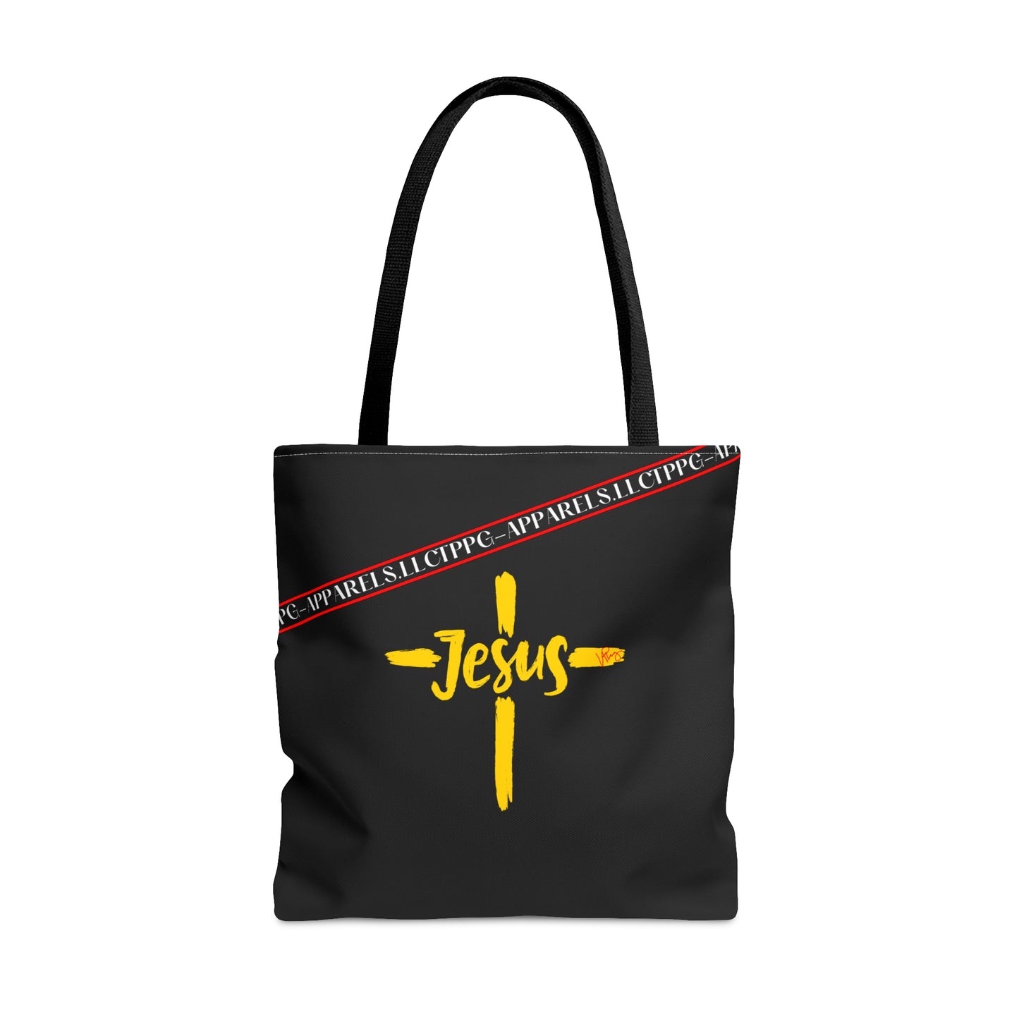 Black "Faith/Jesus" Shoulder Tote Bag