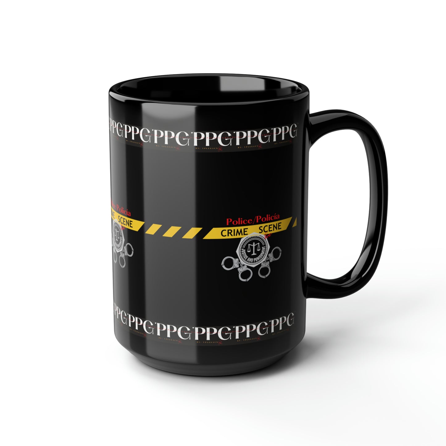 Black "Crime Scene/Policía" Mug (11oz & 15oz)