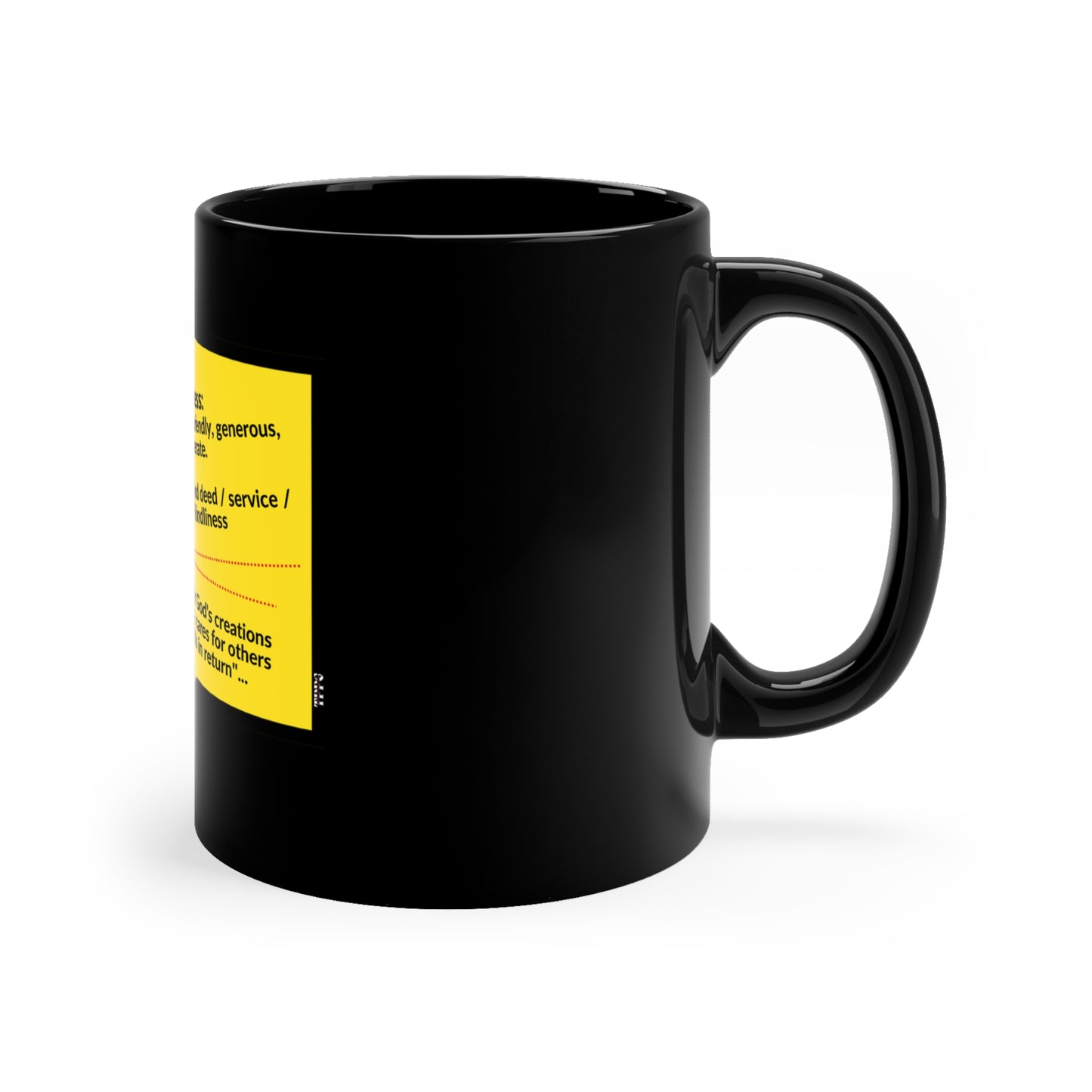 Sleek & Humorous "Yellow Card Collection-Note To Self" from the "TPPG-Apparels Brand" - 11oz Black Glossy Style Mug