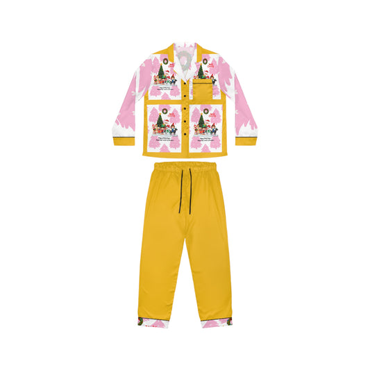 "TPPG-Apparels" Yellow Base: (UGLY-Holiday) Women's 95% Satin Pajamas