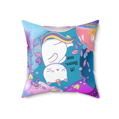 (Toddler/Kid) Spun Polyester Square Pillow (4 sizes-Turquoise Bgd) - By: "TPPG KIds Collection"