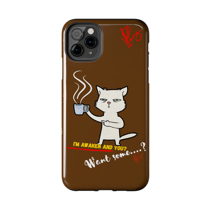 This Lovely Brown Coffee Color Tone - Cutie "Coffee Cat" Pet Design Verision from the 'TPPG Collection' Line carries Several sizes of the "iPhone Series" Tough Phone Cases