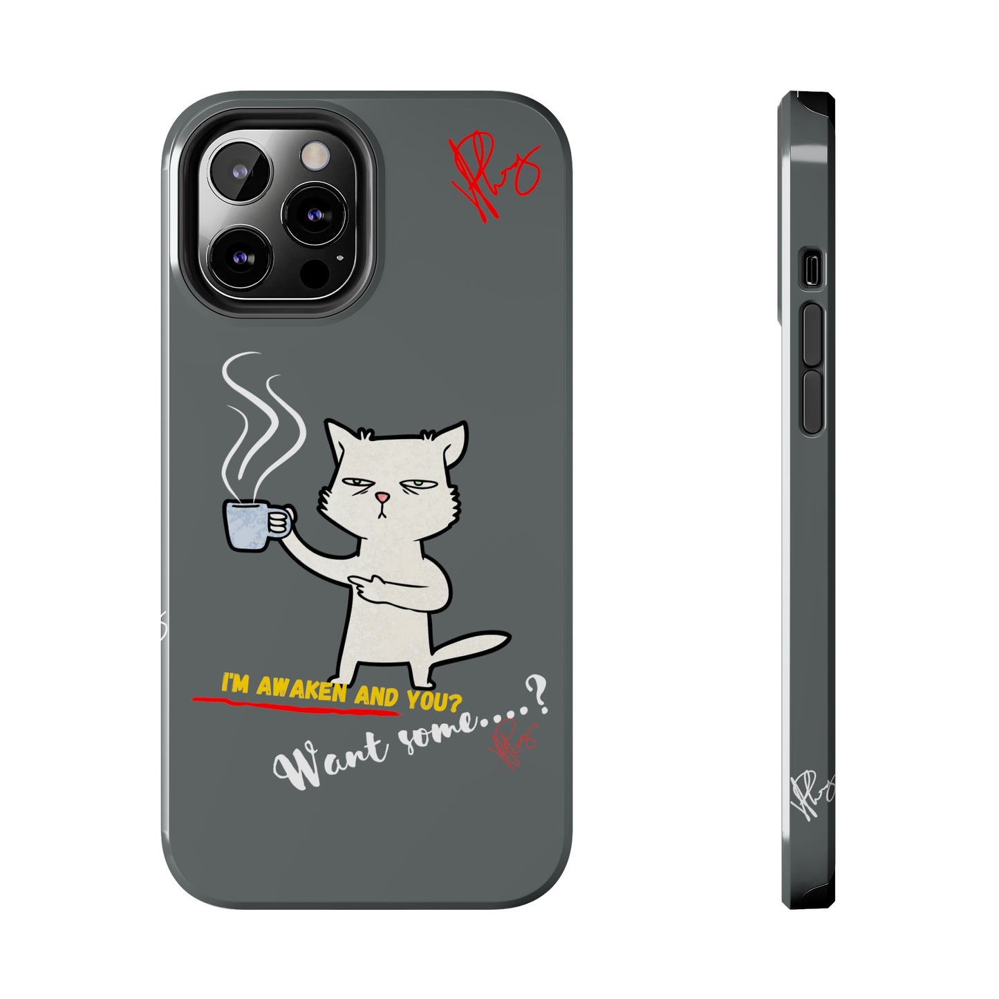 Another Lovely Grey - Cutie "Coffee Cat" Pet Design Verision from the 'TPPG Collection' Line carries Several sizes of the "iPhone Series" Tough Phone Cases