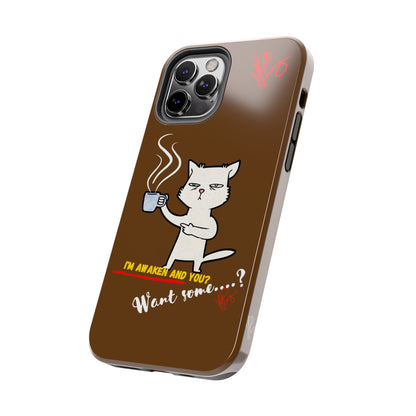 This Lovely Brown Coffee Color Tone - Cutie "Coffee Cat" Pet Design Verision from the 'TPPG Collection' Line carries Several sizes of the "iPhone Series" Tough Phone Cases