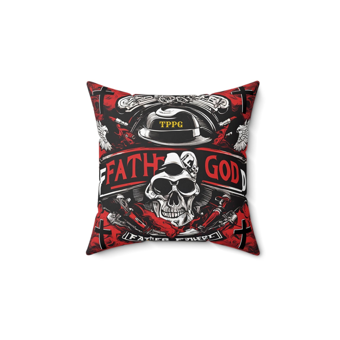 Square Shape "Father God Bikers" Pillow