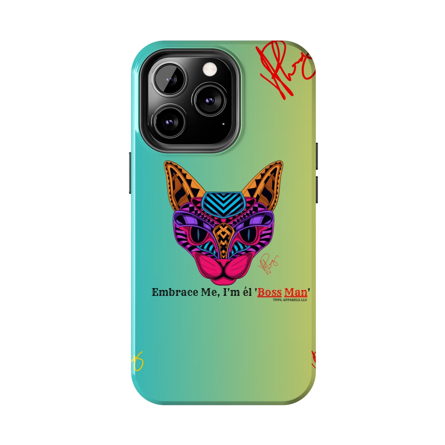 Pets Designed Phone Cases - iPhone/ Samsung Galaxy & GooglePixel ("Embrace Me.."1) (Green/Yellow Hue Color)