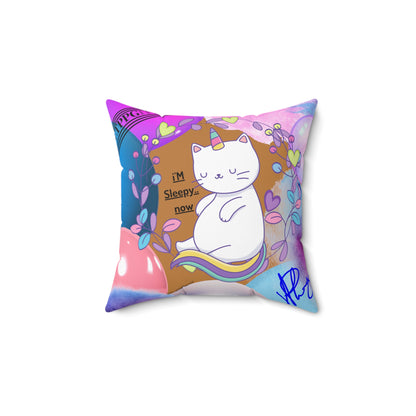 Children Pillow "I'm Sleepy Now" Brown