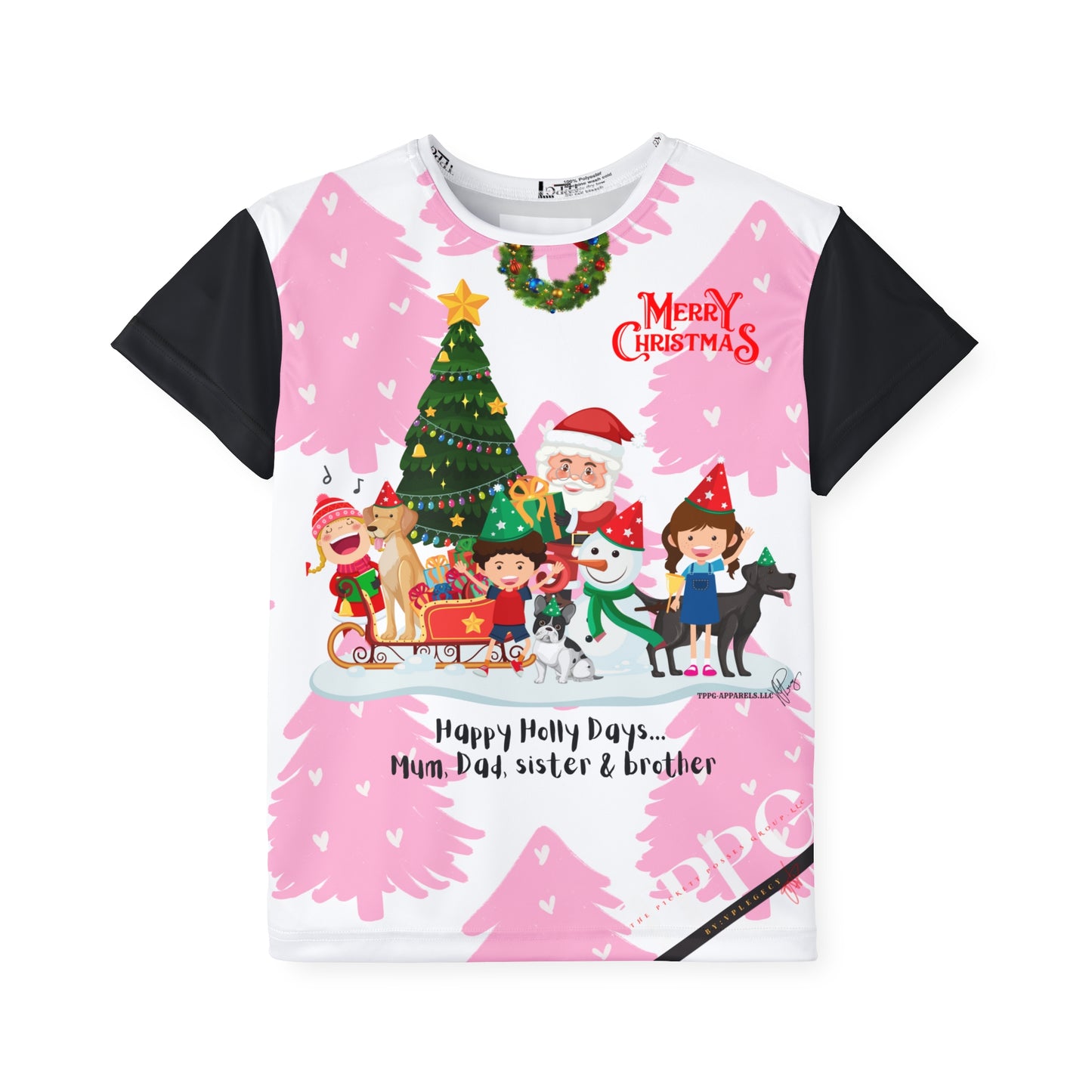 Kids (Black Base) 'Holiday/Christmas' Sports Jersey/Tee - By:"TPPG-Apparel" Juniors Collections