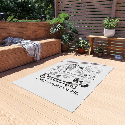 'TPPG Pet Collection"-('The Dog FATHER's Gang') White Durable & Non-Slip Outdoor Rug