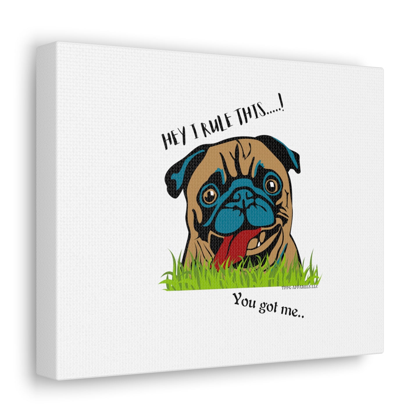 From our "TPPG Brand Pet Collection" ('HEY, I Rule This..")- Canvas Gallery Wraps - on White