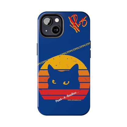 Custom Cat Design Phone Cases "Peek-A-BOOO.." (Black Multi-Colored)