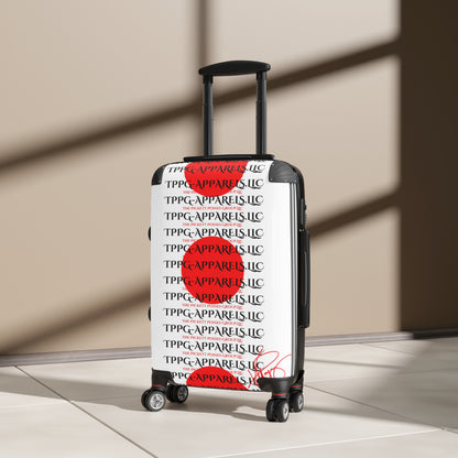 'TPPG Japan' 360° Swivel Suitcases on Wheels (White/Red)