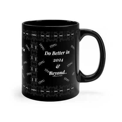 11oz Black "TPPG Brand" Glossy Finish Coffee/Tea Mug - from the 'TPPG-Apparels' Brand Collection