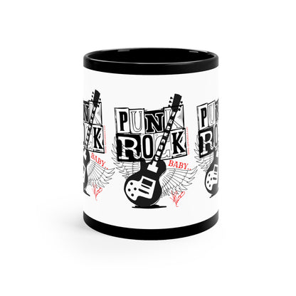 Black "Punk Rock Babe" Glossy Finish 11oz Coffee/Tea Mug - from the 'TPPG-Apparels' Brand Collection