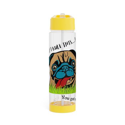 Clear 25oz Sleek 'Cynophile Lovers' Print Style INFUSER Water Bottle by the "TPPG-Apparels" (Dog Lovers) Collection