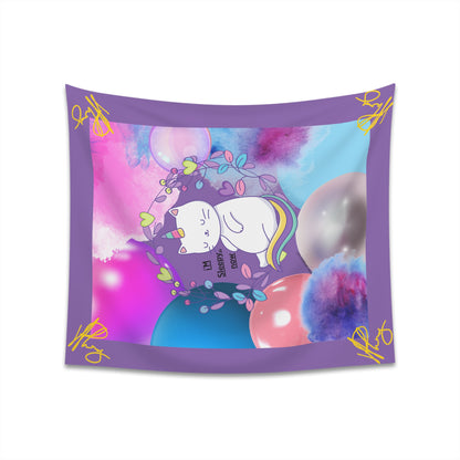 100% Polyester (I'm Sleepy, Now) Printed Wall Tapestry (Lt. Purple Base color) from "TPPG Collections"