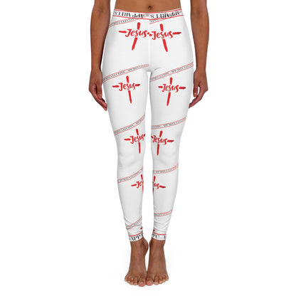 Stylish Women's (White) "Jesus/Faith" Spandex Leggings /6ct sizes