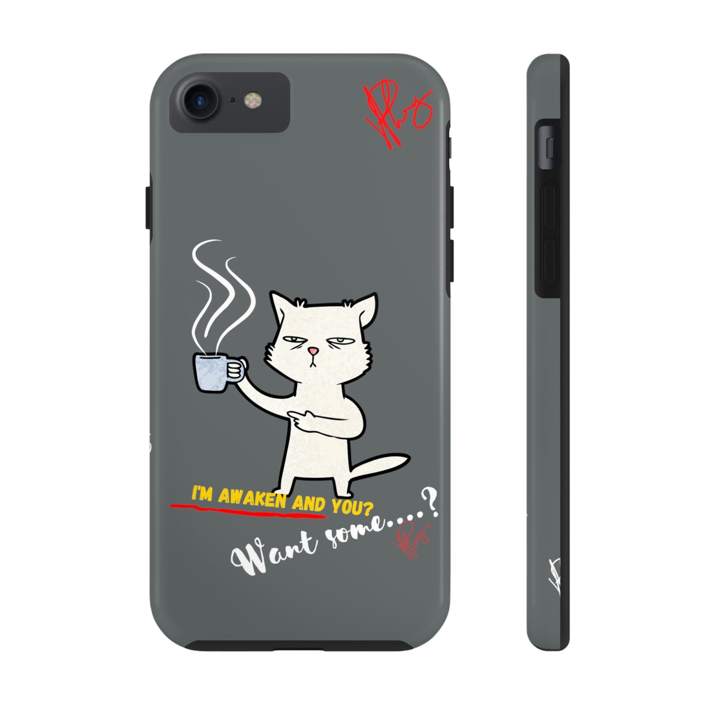 Another Lovely Grey - Cutie "Coffee Cat" Pet Design Verision from the 'TPPG Collection' Line carries Several sizes of the "iPhone Series" Tough Phone Cases