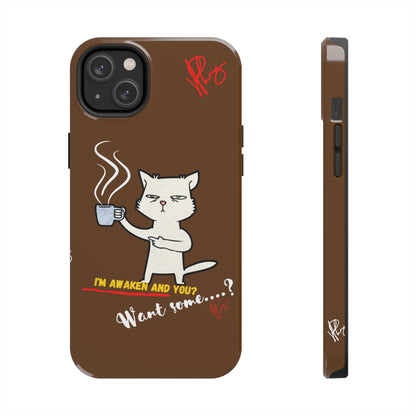 This Lovely Brown Coffee Color Tone - Cutie "Coffee Cat" Pet Design Verision from the 'TPPG Collection' Line carries Several sizes of the "iPhone Series" Tough Phone Cases