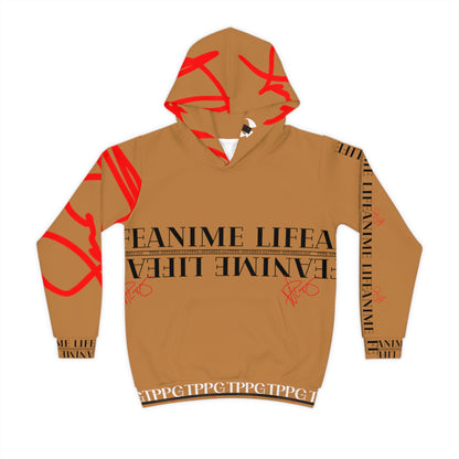 Children's (Lt. Brown) "TPPG Anime Life & Logo" Hoodie in 6 sizes