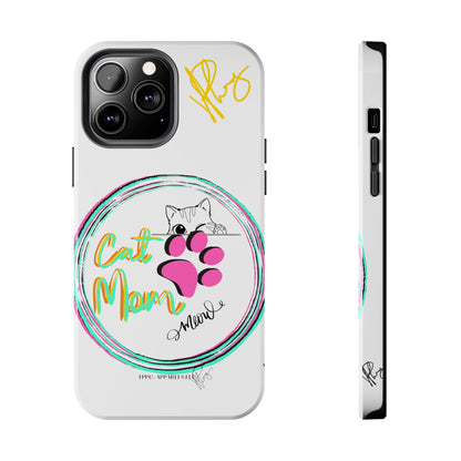 Guys Another one of our Cutest "Cat Mom" Pet Designs (in a White Base Color) Verision from the 'TPPG Collection' Line carries Several sizes of the "iPhone Series" Tough Phone Cases