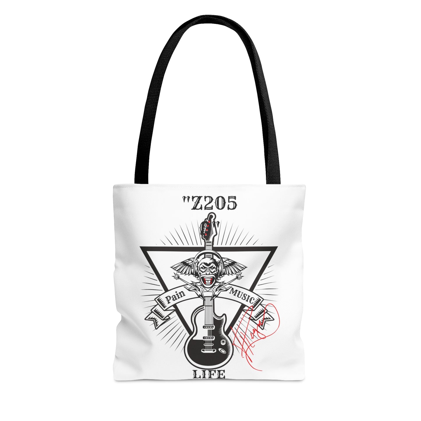 Our 'Z2050 Rock Music' 3 sizes Totes-White front facing Style Design Tote Bag from the 'TPPG-Apparel Z2050 Rock Music' Brand Collection