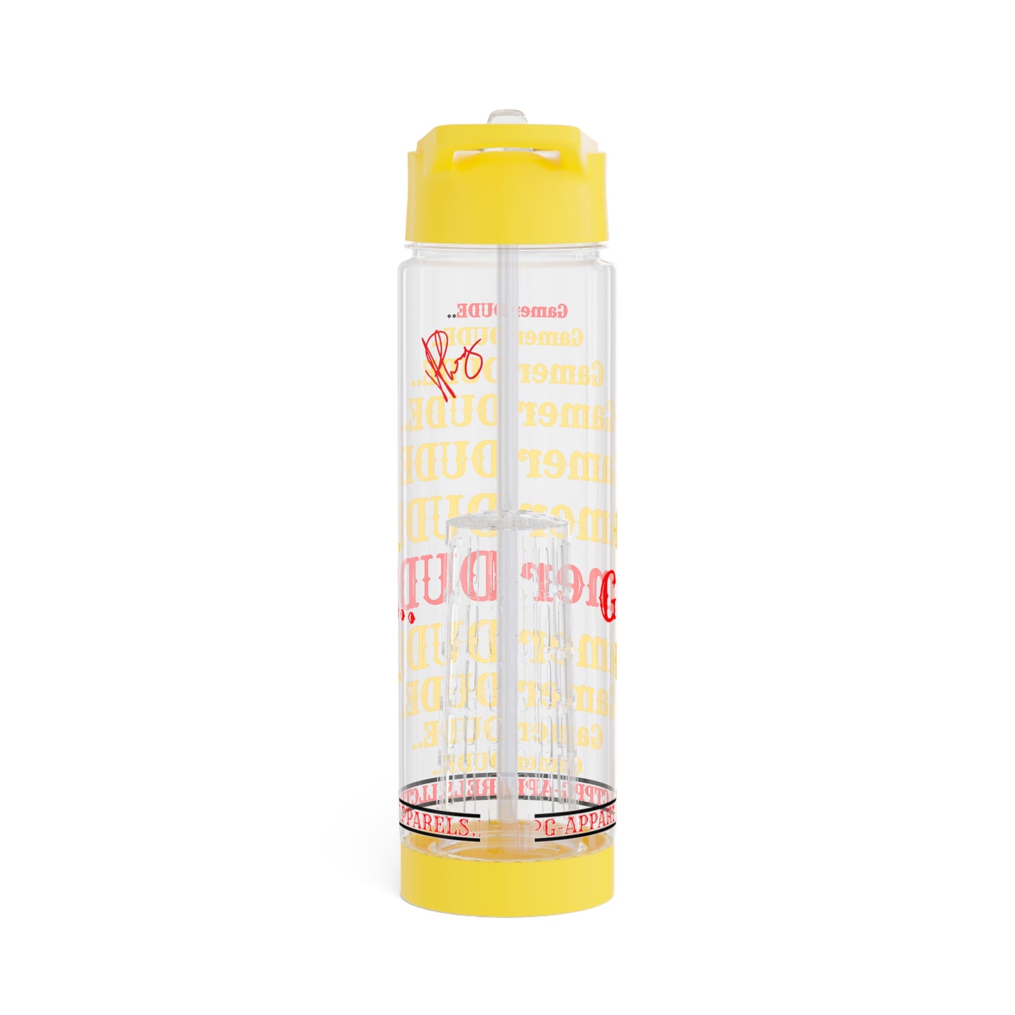 This awesomely cute clear 25oz ''TPPG Brand' Gamer Style Design.. INFUSER Water Bottle by the "TPPG-Apparels Brand" Collection