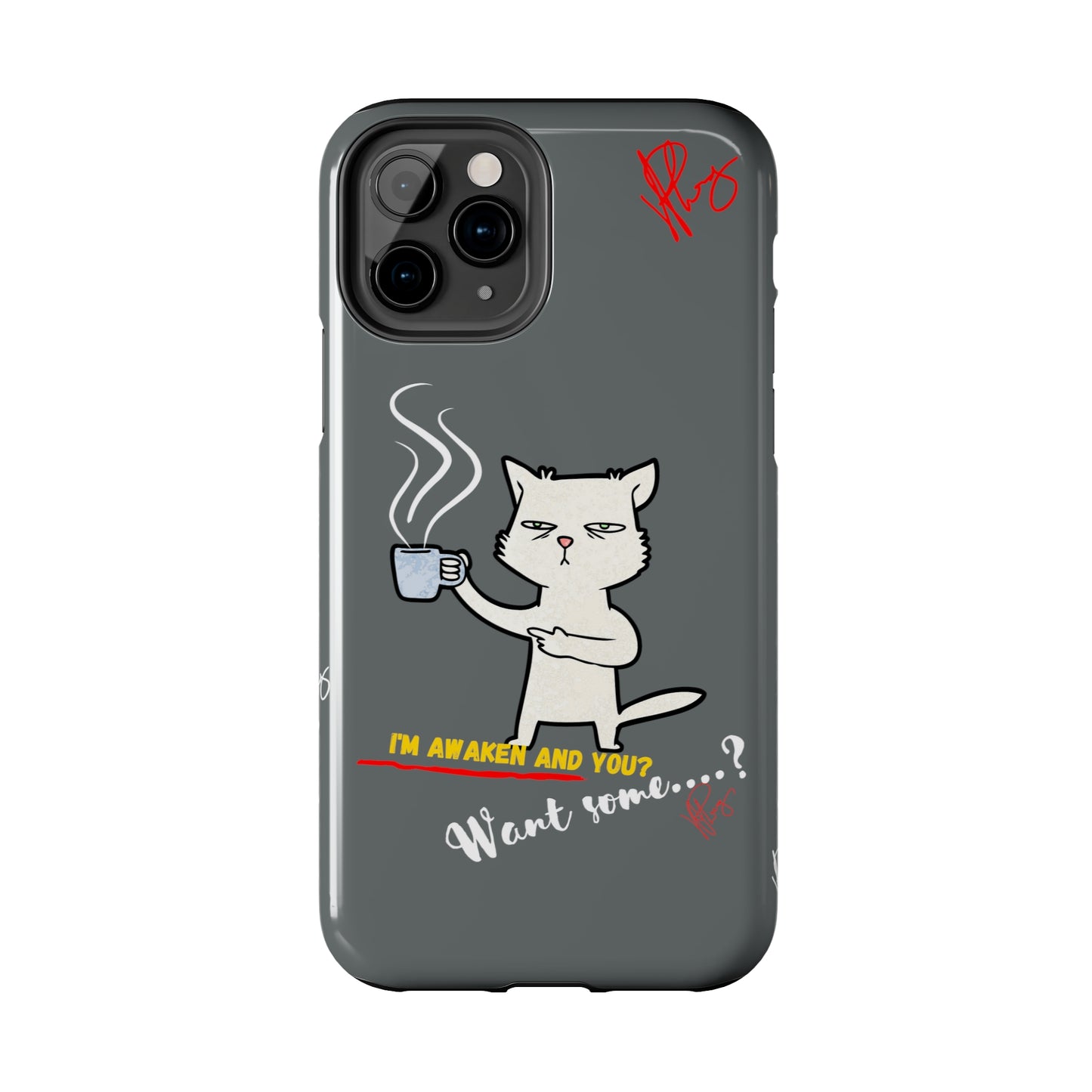 Another Lovely Grey - Cutie "Coffee Cat" Pet Design Verision from the 'TPPG Collection' Line carries Several sizes of the "iPhone Series" Tough Phone Cases