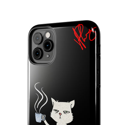 Another Cute "Coffee Cat" Pet Design (in a Simple but Bold Black & White Base Color) Verision from the 'TPPG Collection' Line carries Several sizes of the "iPhone Series" Tough Phone Cases